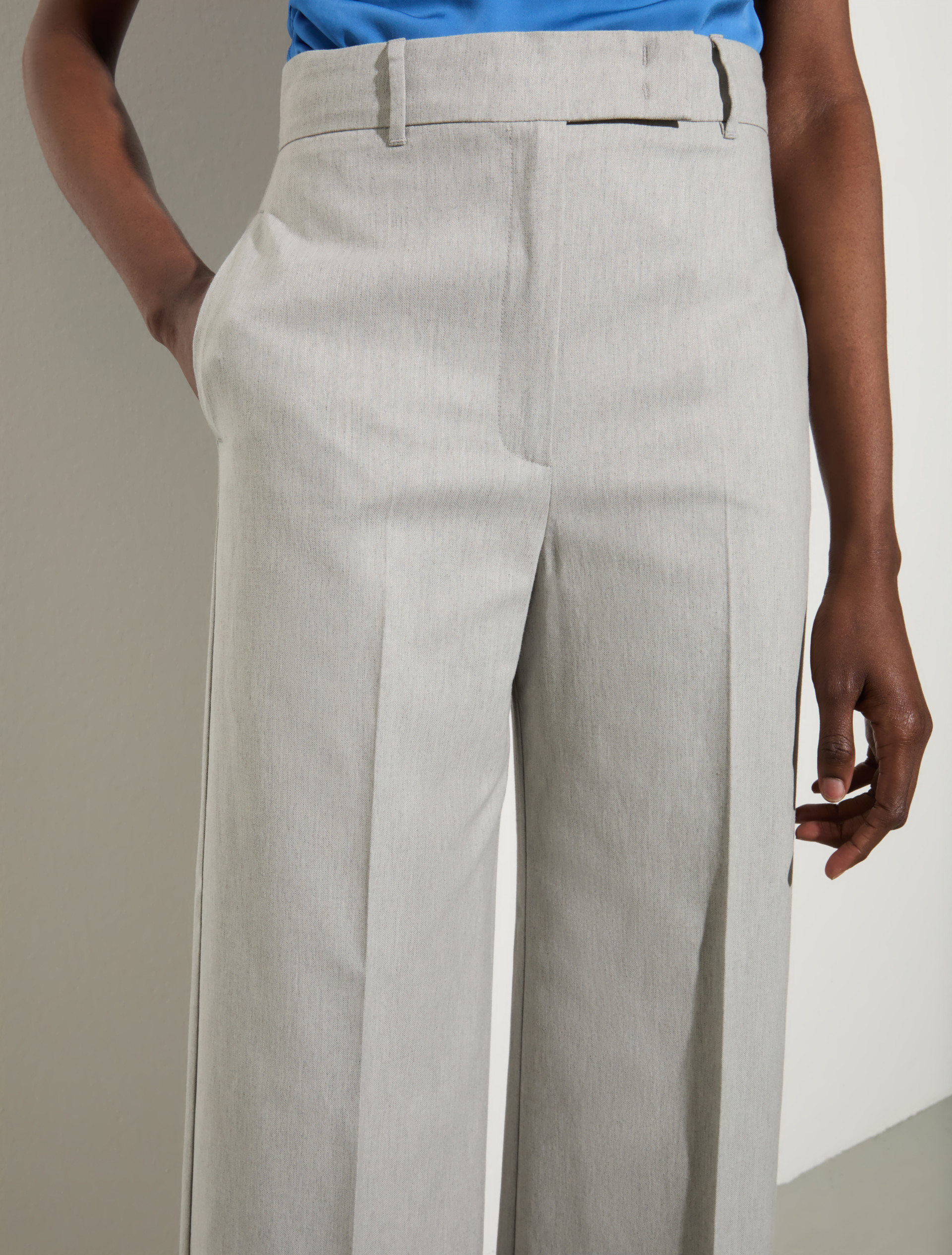 Pantalón recto de gabardina - GRIS MELANGE - MAX&Co. - 3