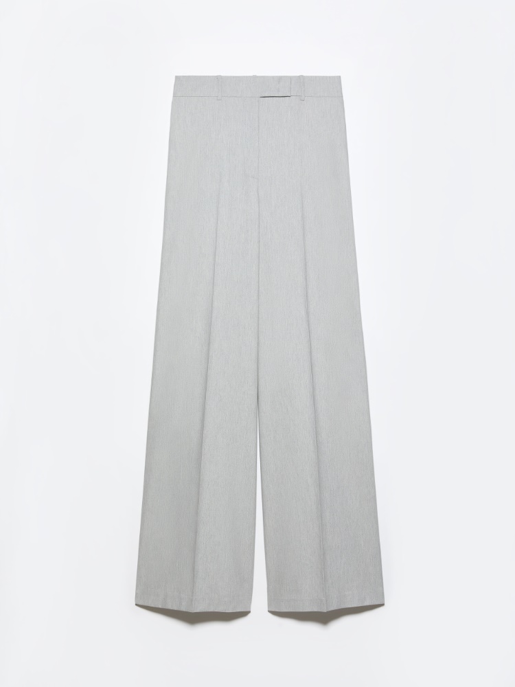 Gabardine straight trousers - MELANGE GREY - MAX&Co.