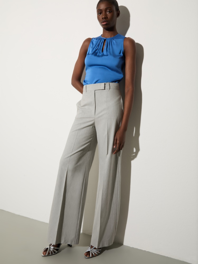 Pantalón recto de gabardina - GRIS MELANGE - MAX&Co.