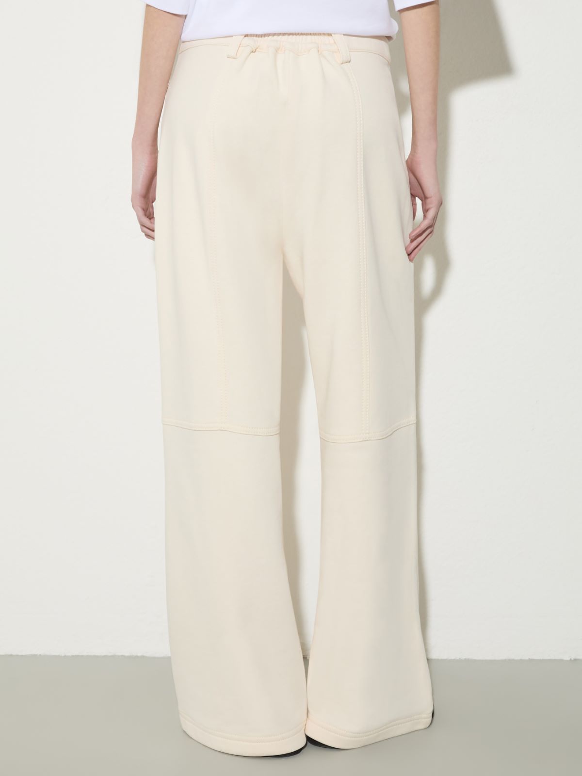 Fleece and basketweave trousers - MILK - MAX&Co.