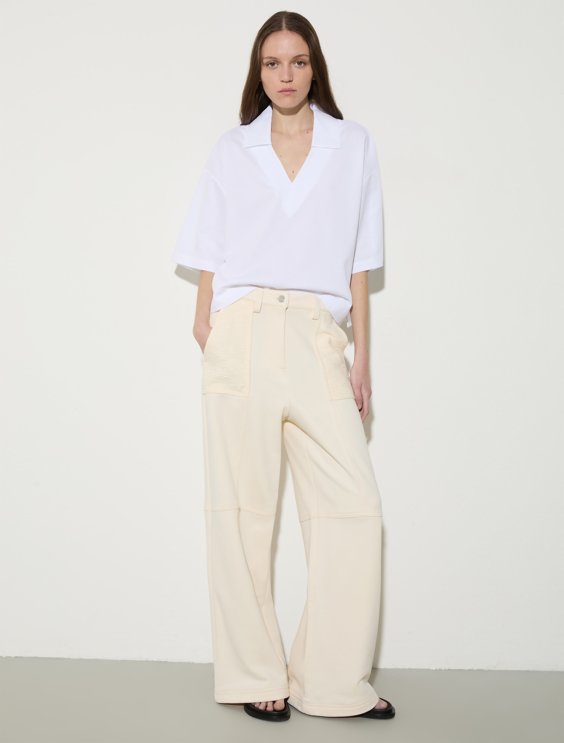 Fleece and basketweave trousers - MAX&Co.