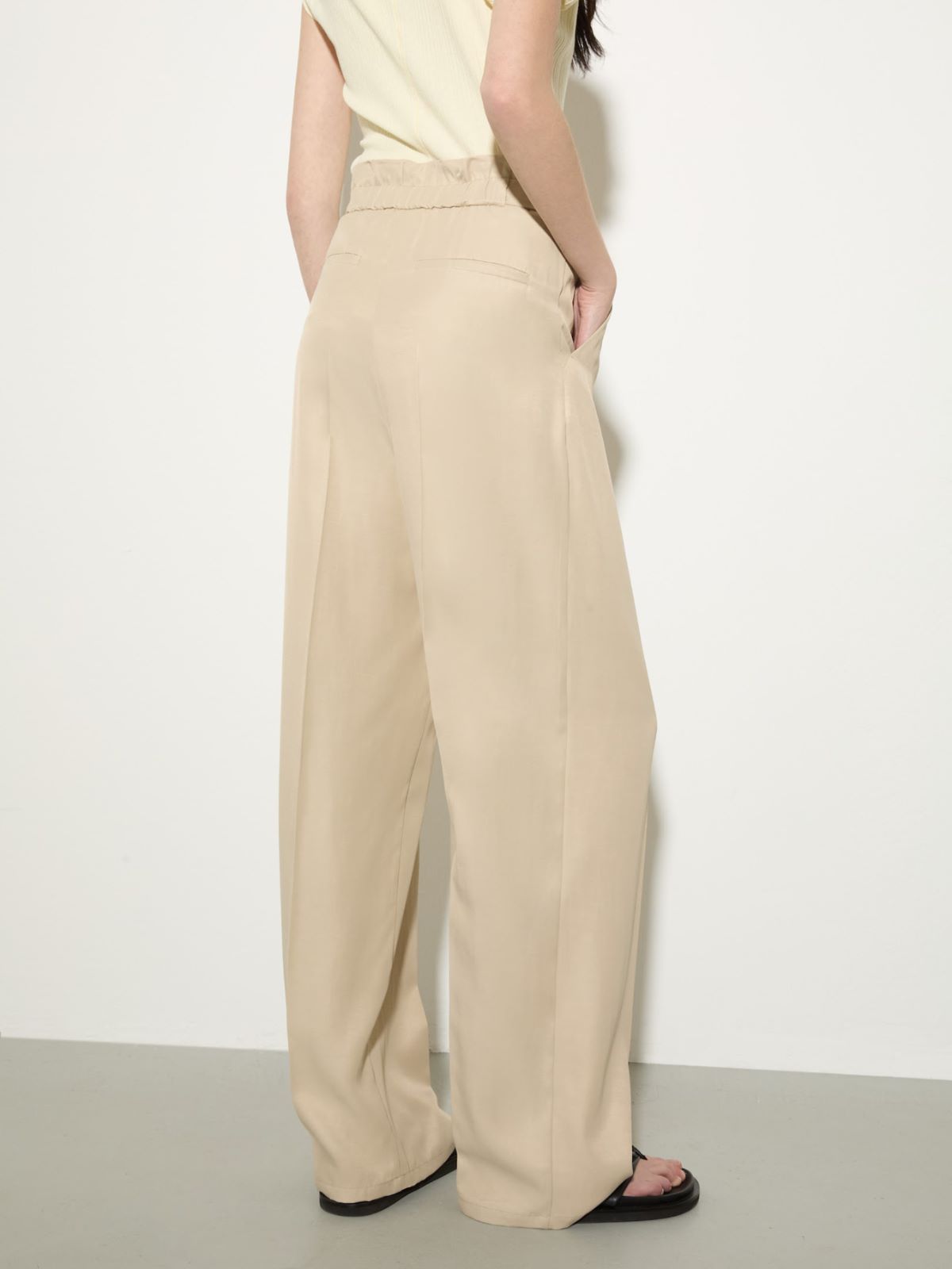 Flowing paperbag trousers - BEIGE - MAX&Co.