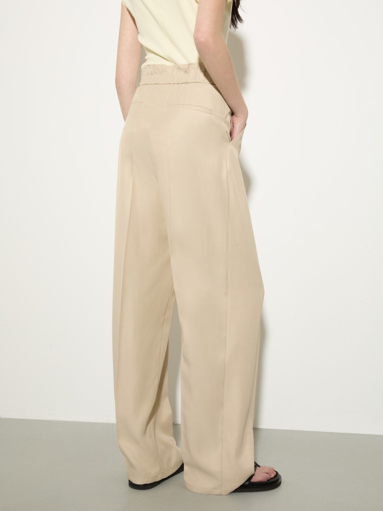 Flowing paperbag trousers - BEIGE - MAX&Co.