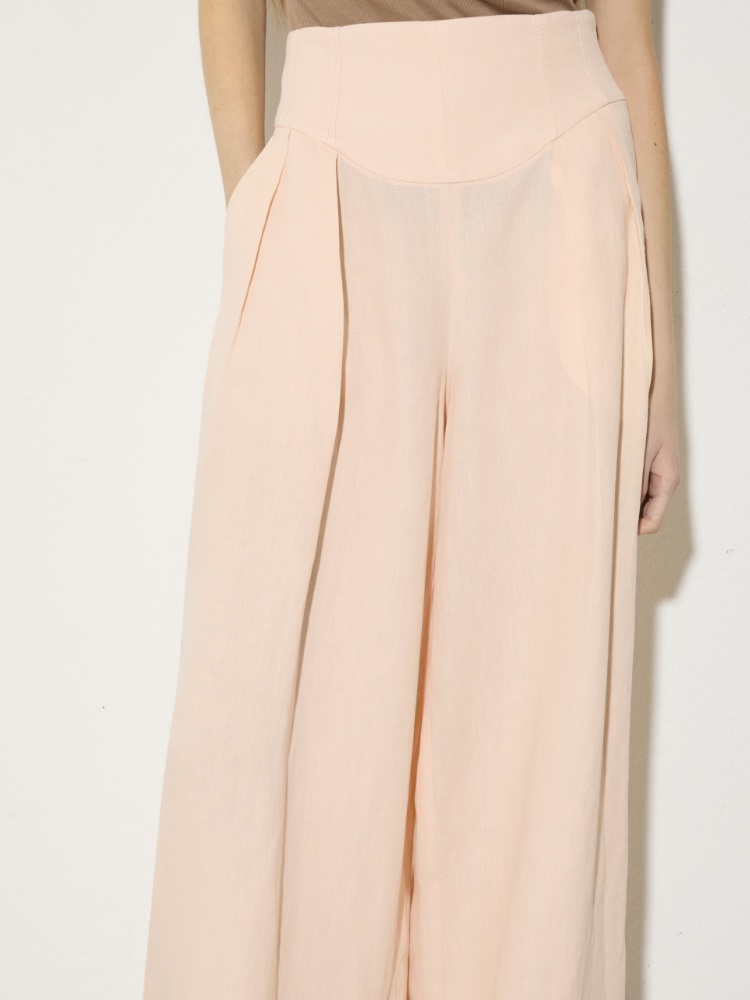 Wide-fit pure linen trousers - MAX&Co. - 3