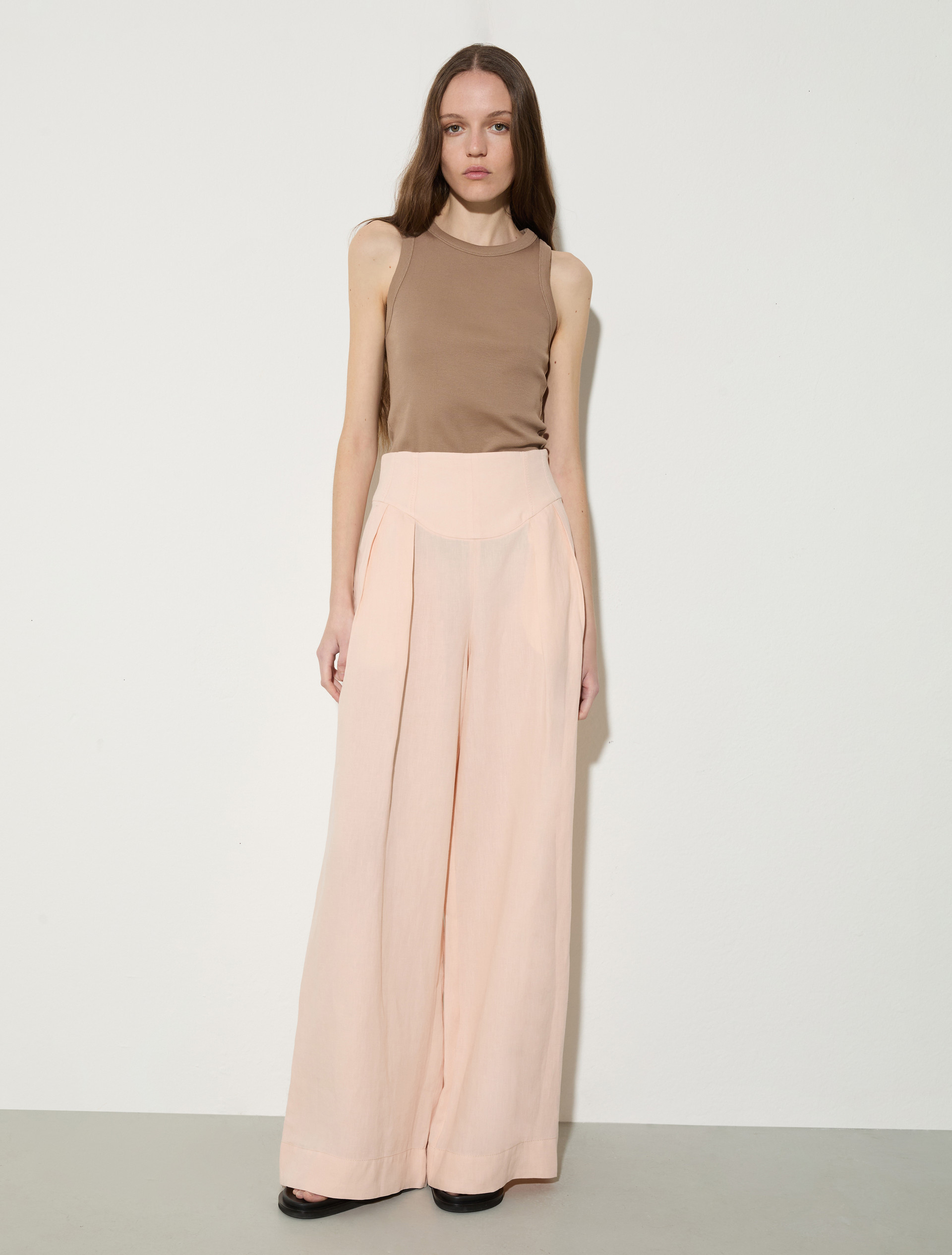 Wide-fit pure linen trousers - MAX&Co.