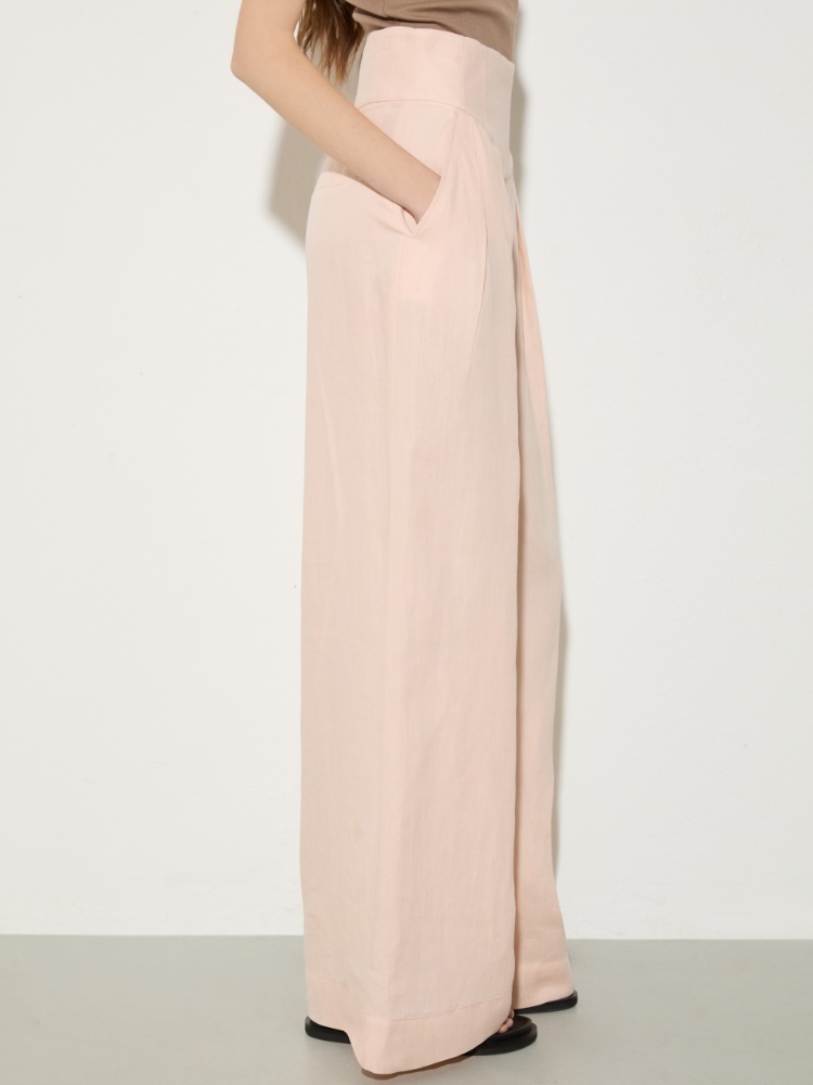 Wide-fit pure linen trousers - MAX&Co. - 4