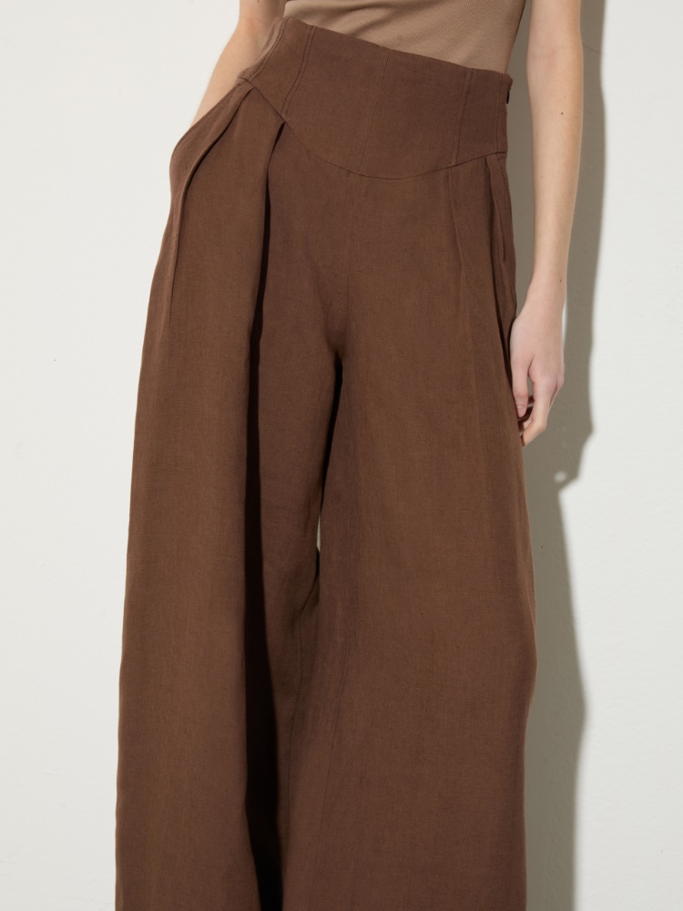 Wide-fit pure linen trousers - MAX&Co. - 3