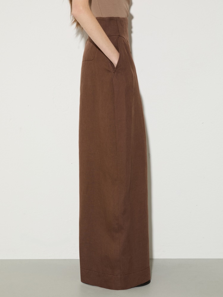 Wide-fit pure linen trousers - MAX&Co. - 4