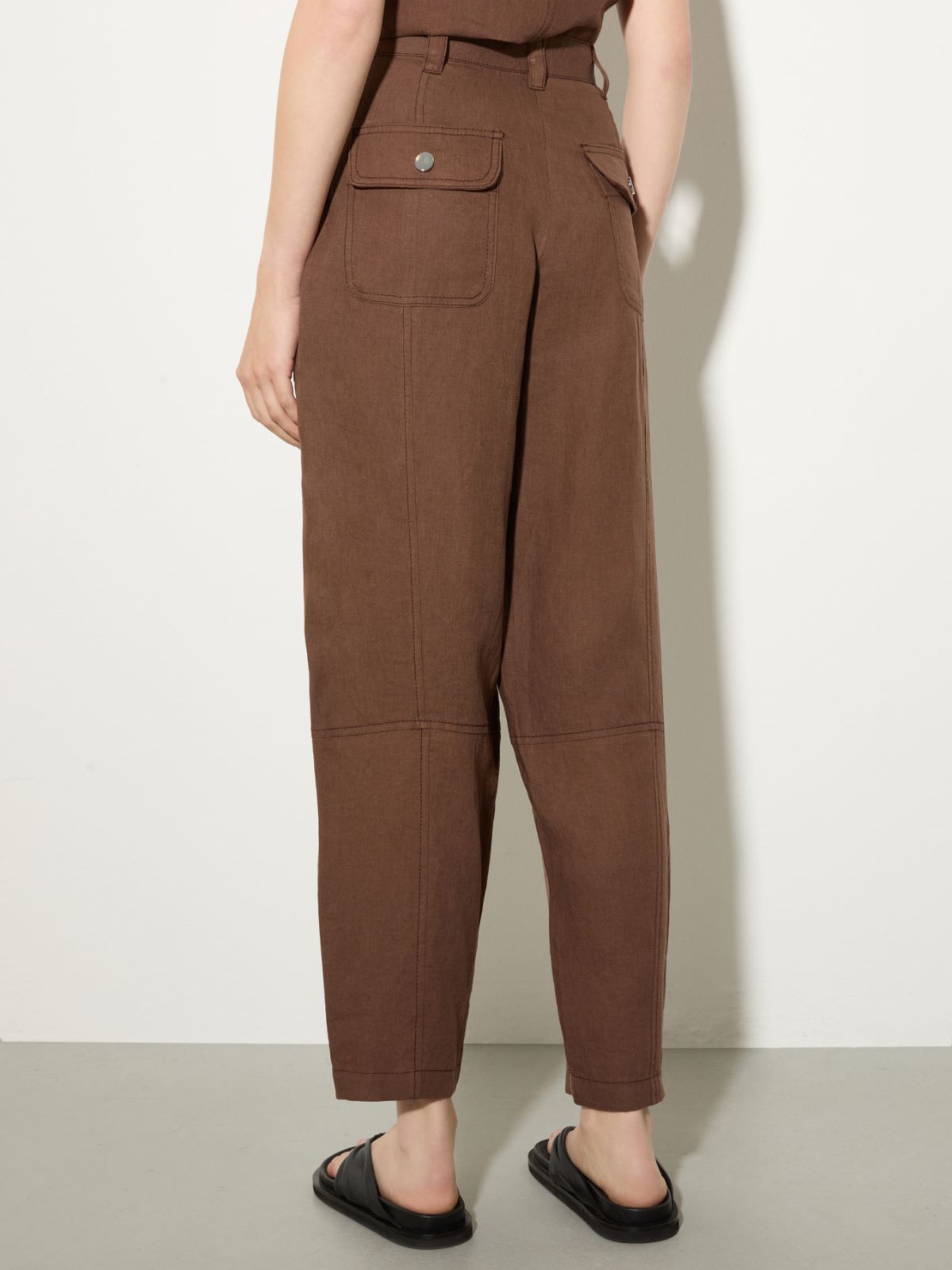 Pantaloni barrel in puro lino - CAFFE` - MAX&Co.