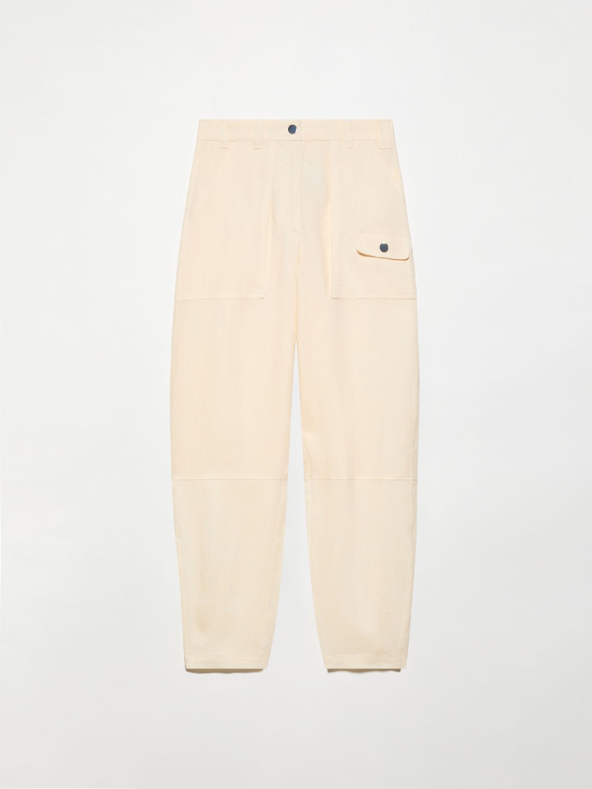 Pantaloni barrel in puro lino - LATTE - MAX&Co.