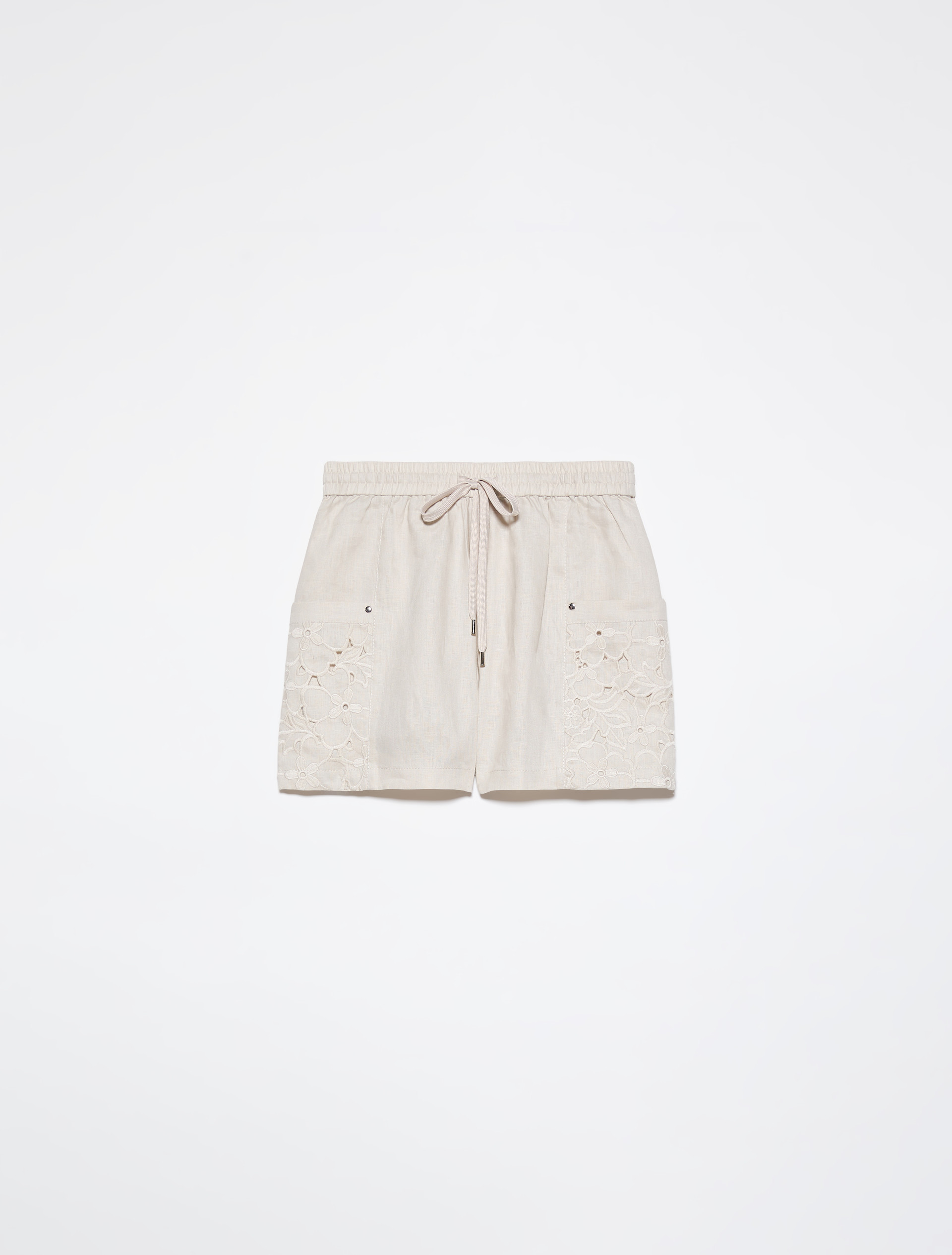 Embroidered linen shorts - OFF-WHITE - MAX&Co. - 5