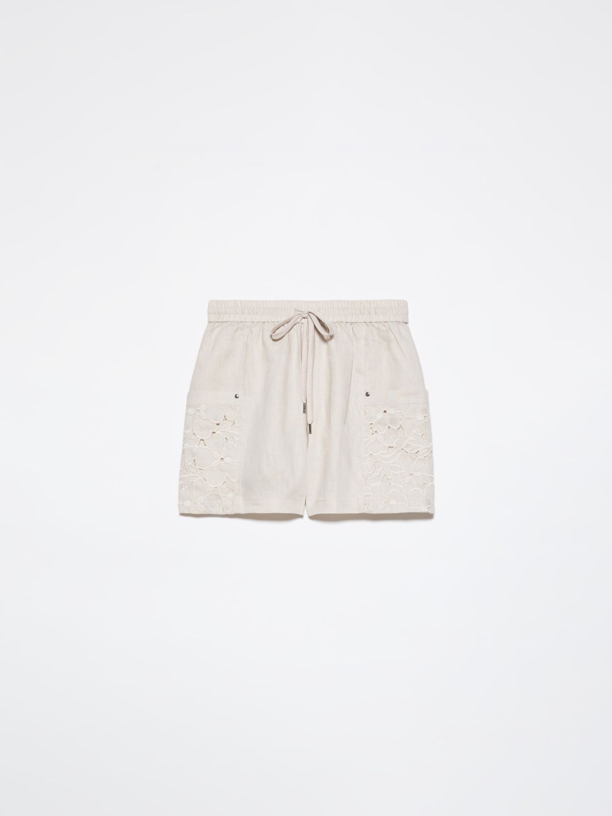 Embroidered linen shorts - OFF-WHITE - MAX&Co. - 5