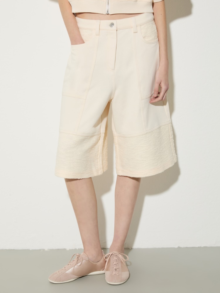 Fleece and basketweave Bermuda shorts - MAX&Co.