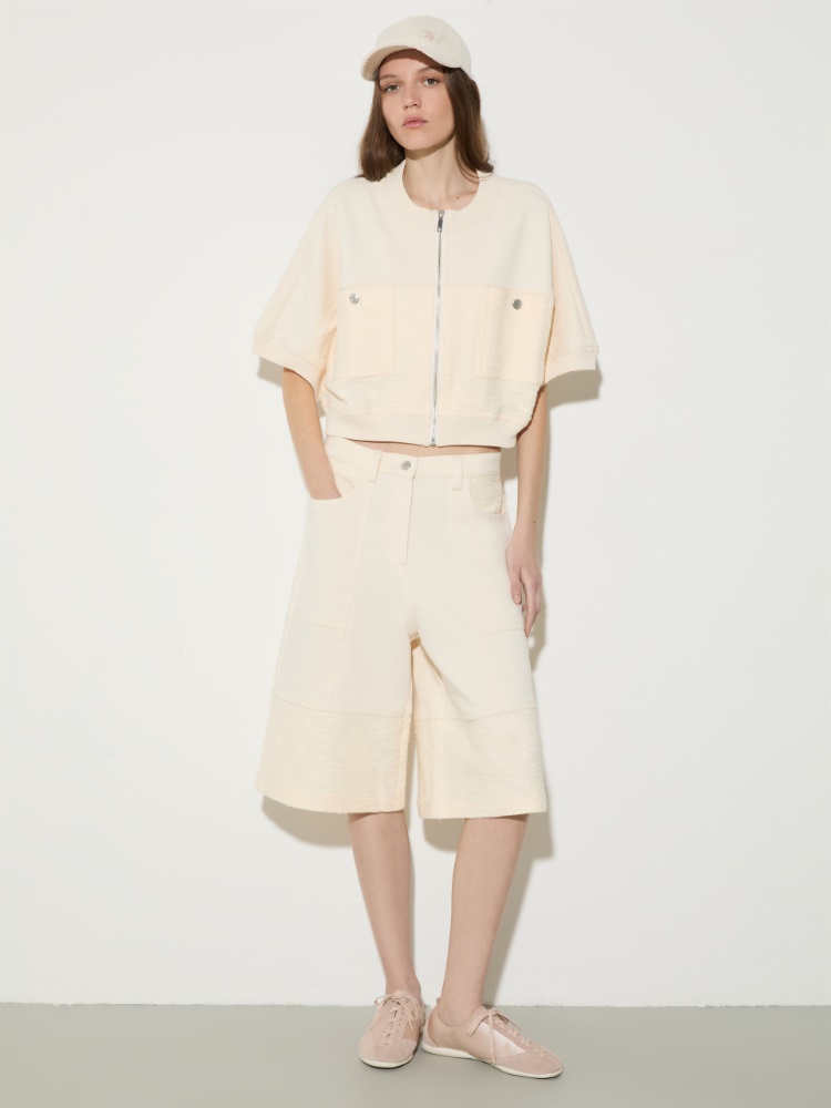 Fleece and basketweave Bermuda shorts - MAX&Co. - 4