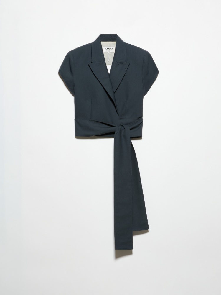 Gabardine blazer top Sami Miró &Co.llaboration - DARK GREY - MAX&Co.