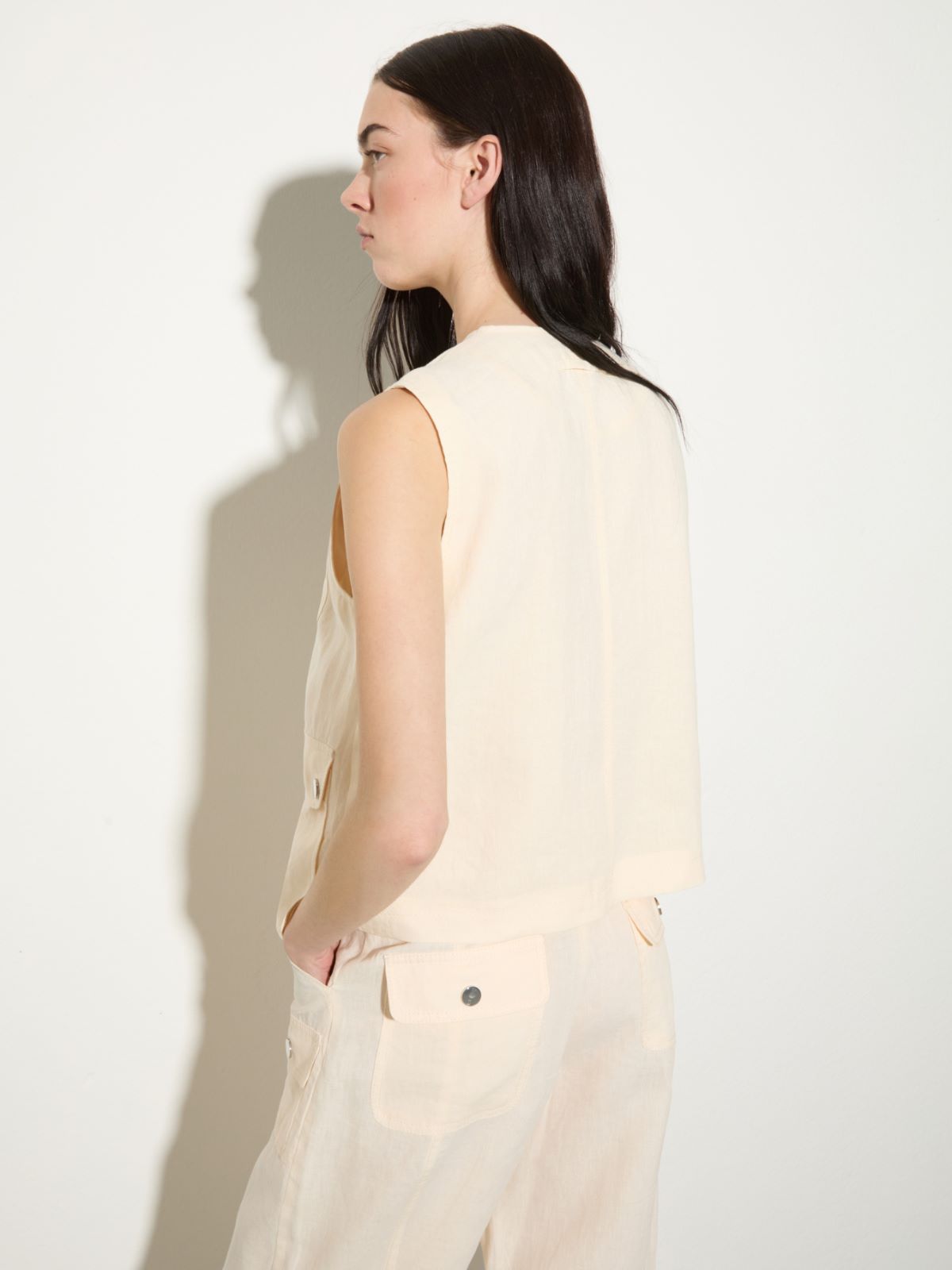 Gilet in puro lino - LATTE - MAX&Co.
