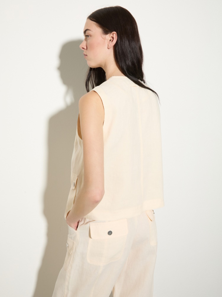 Gilet in puro lino - LATTE - MAX&Co.