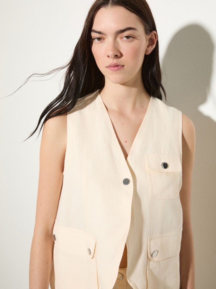 Gilet in puro lino - LATTE - MAX&Co.