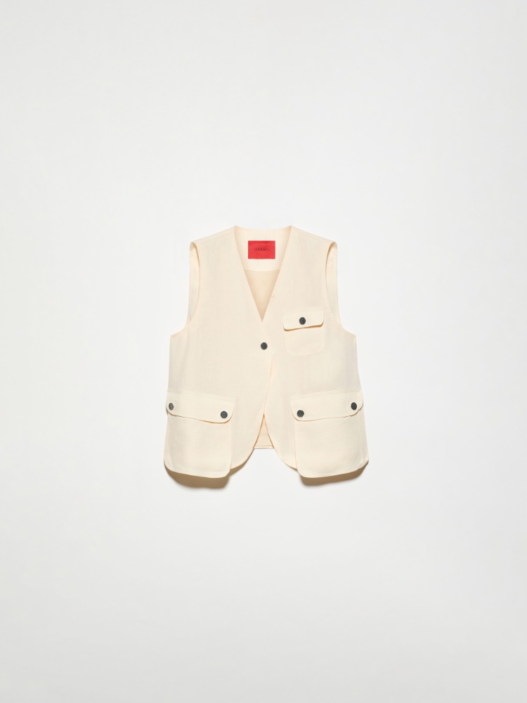 Gilet in puro lino - LATTE - MAX&Co.