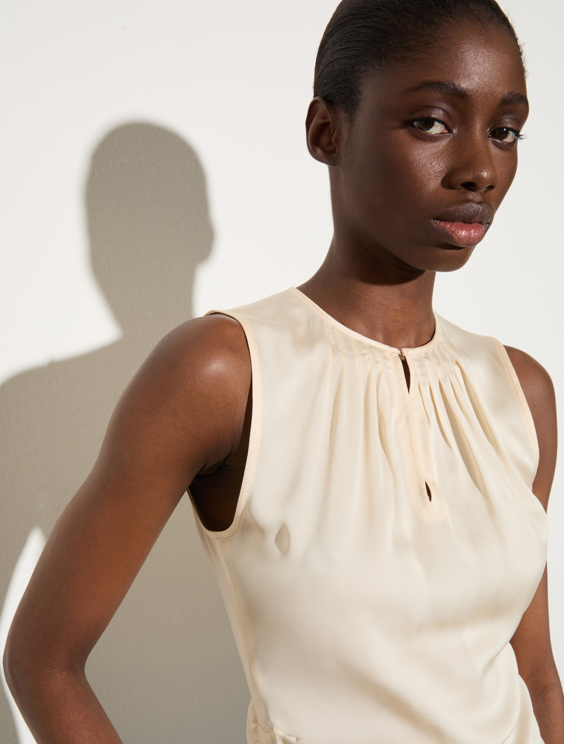 Satin top with draping - STRAW - MAX&Co. - 3