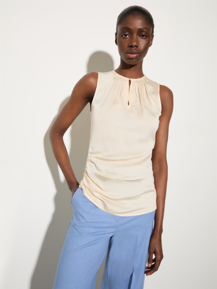 Top aus Satin mit Drapierungen - MAX&Co.