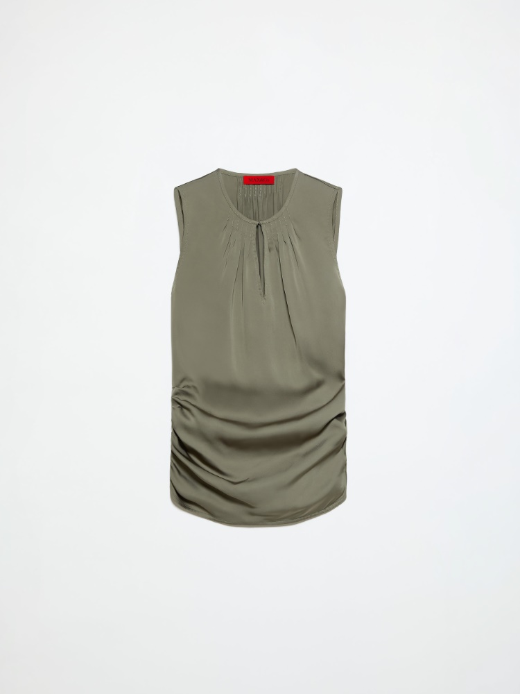 Top in raso con drappeggi - KAKI - MAX&Co.