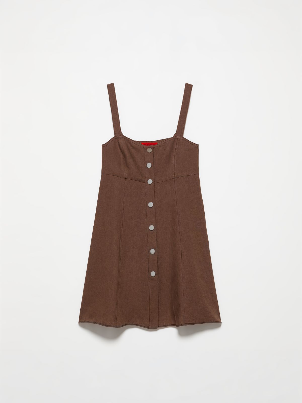 Pure linen fit & flare top - COFFEE - MAX&Co.