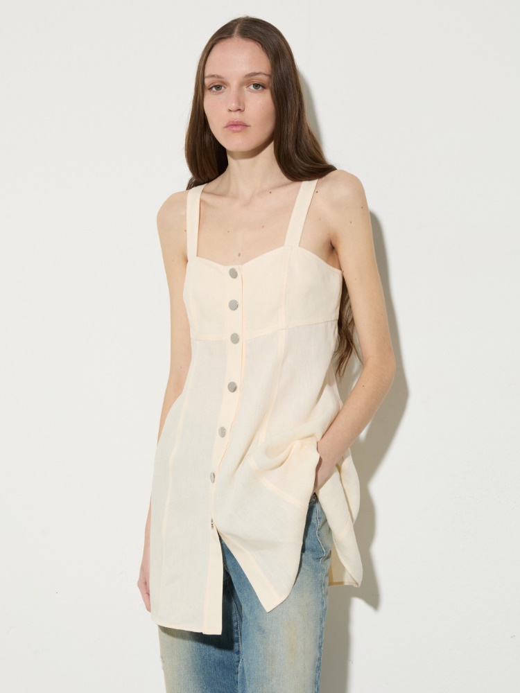 Pure linen fit & flare top - MAX&Co.