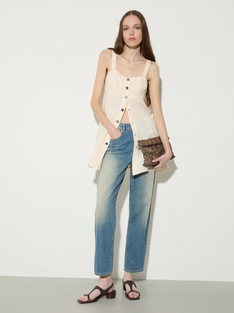 Pure linen fit & flare top - MAX&Co. - 4