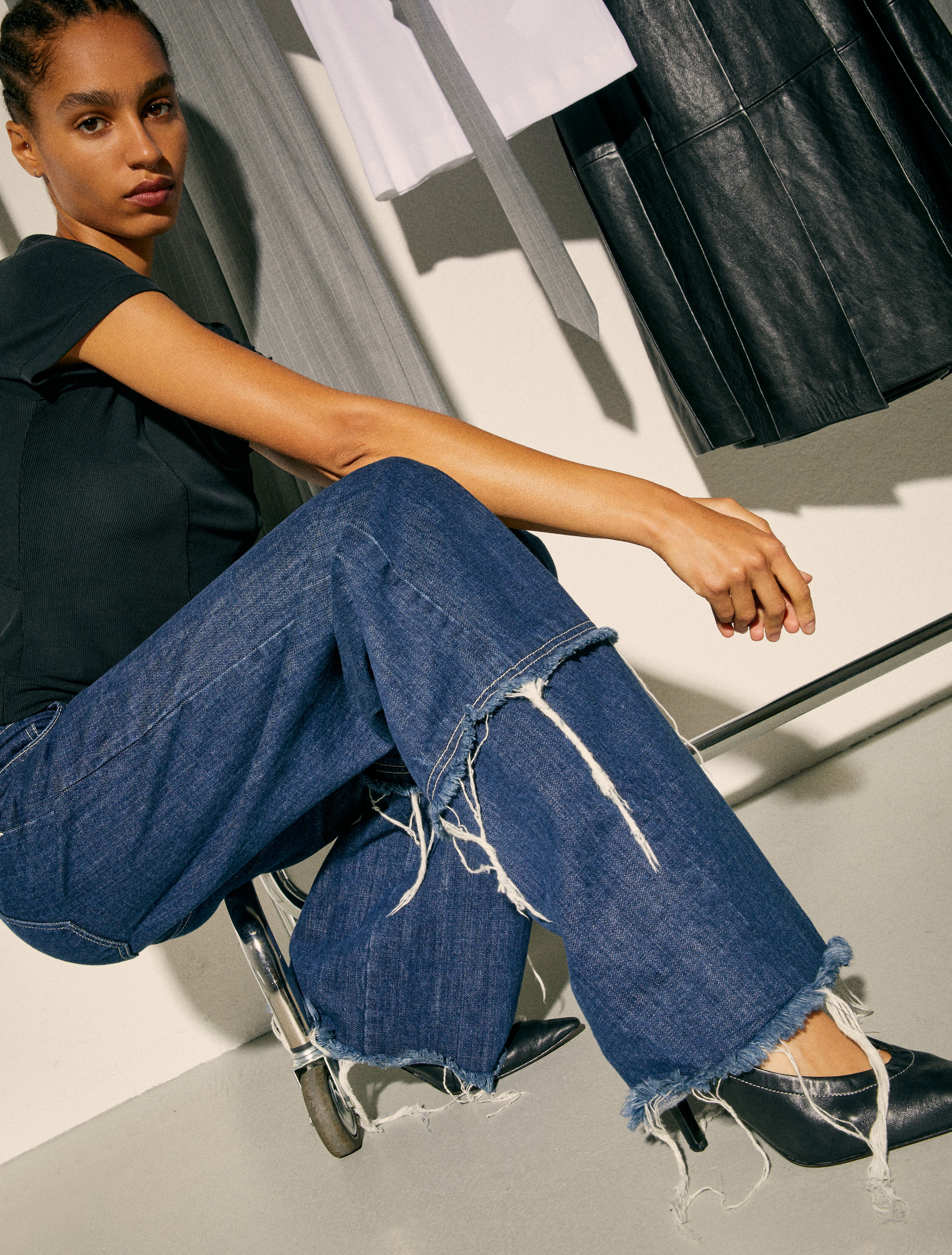 Frayed jeans Sami Miró &Co.llaboration - MIDNIGHTBLUE - MAX&Co. - 3