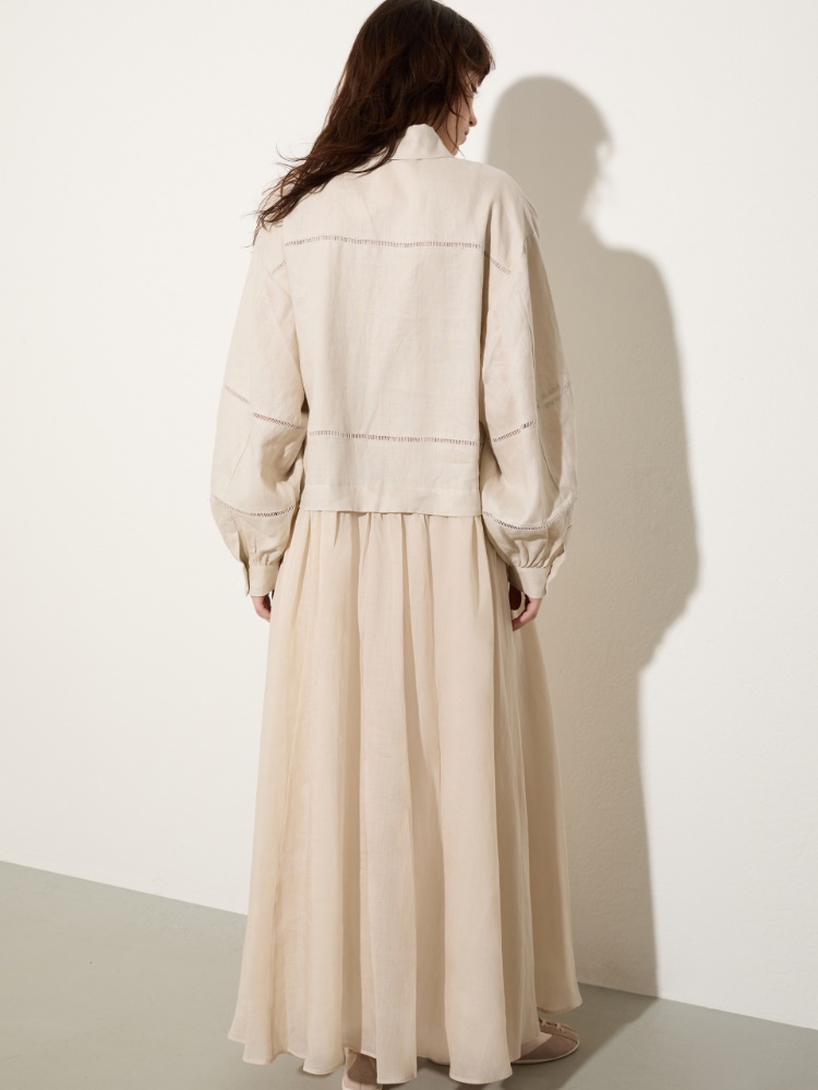 Long linen and muslin dress - MAX&Co. - 2