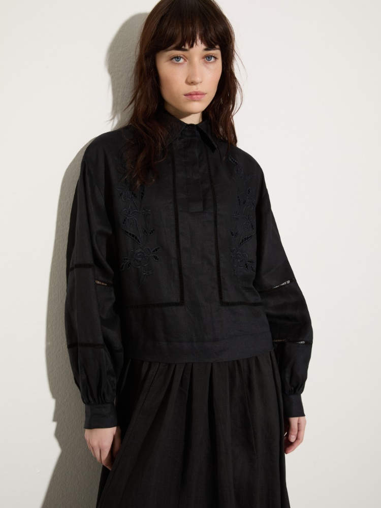 Long linen and muslin dress - MAX&Co. - 3