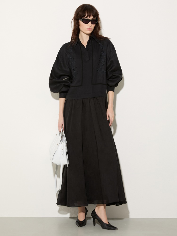 Long linen and muslin dress - MAX&Co. - 5