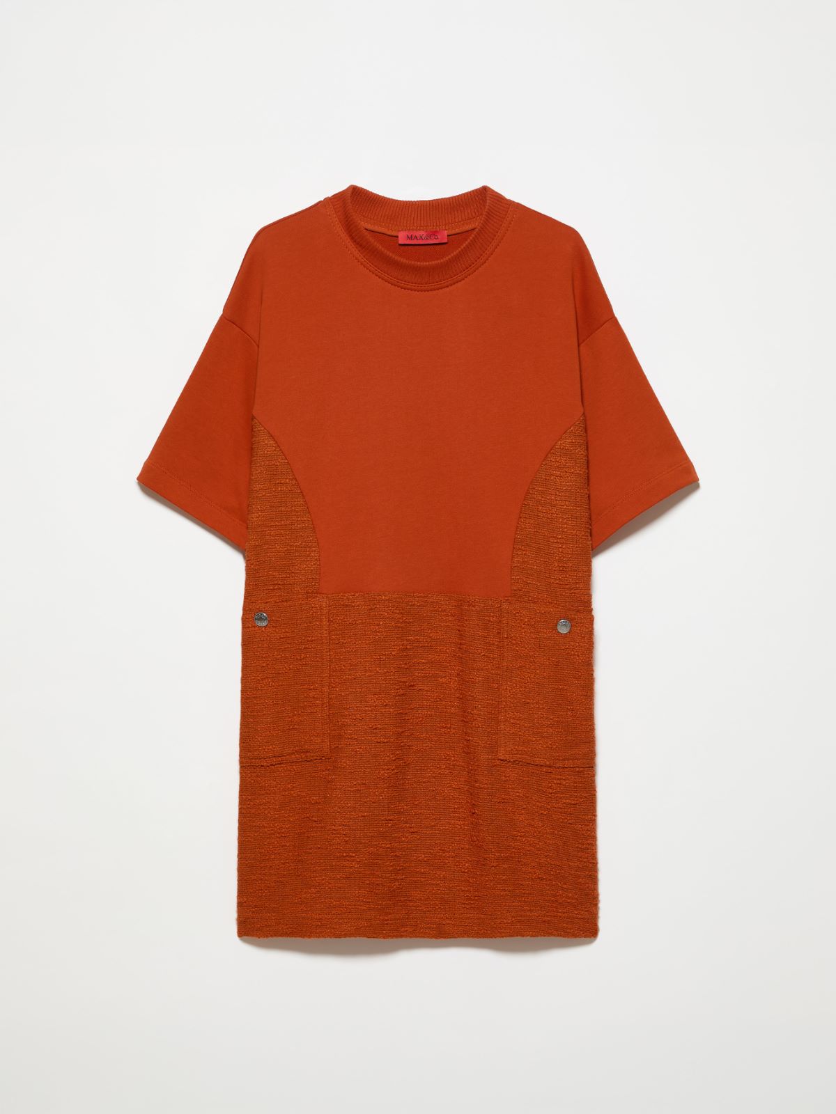 Fleece and basketweave dress - ORANGE - MAX&Co.