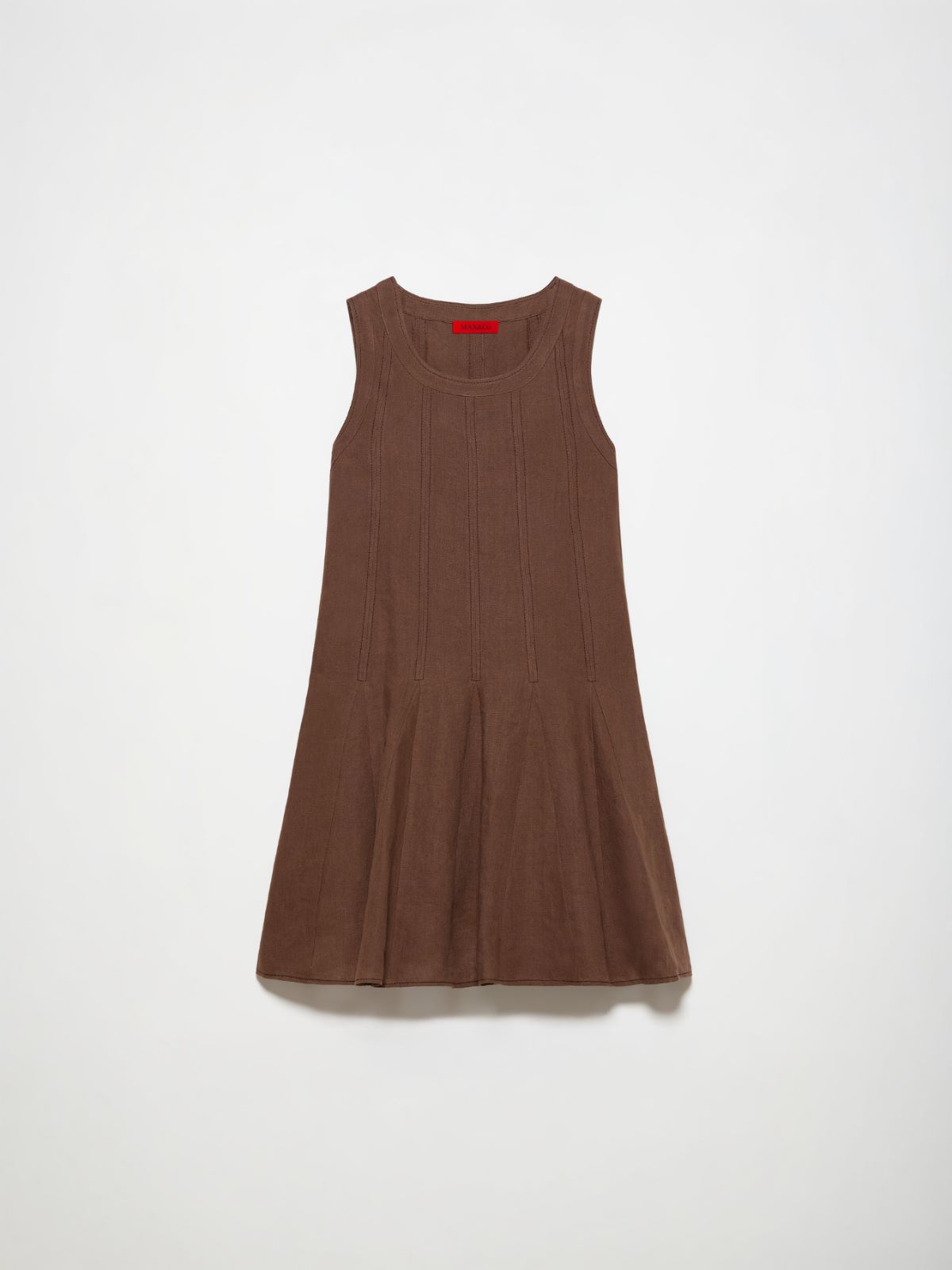 Pure linen mini dress - COFFEE - MAX&Co.