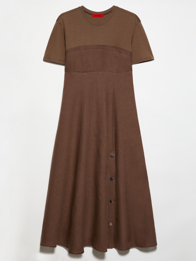 Linen and jersey midi dress - MAX&Co. - 6