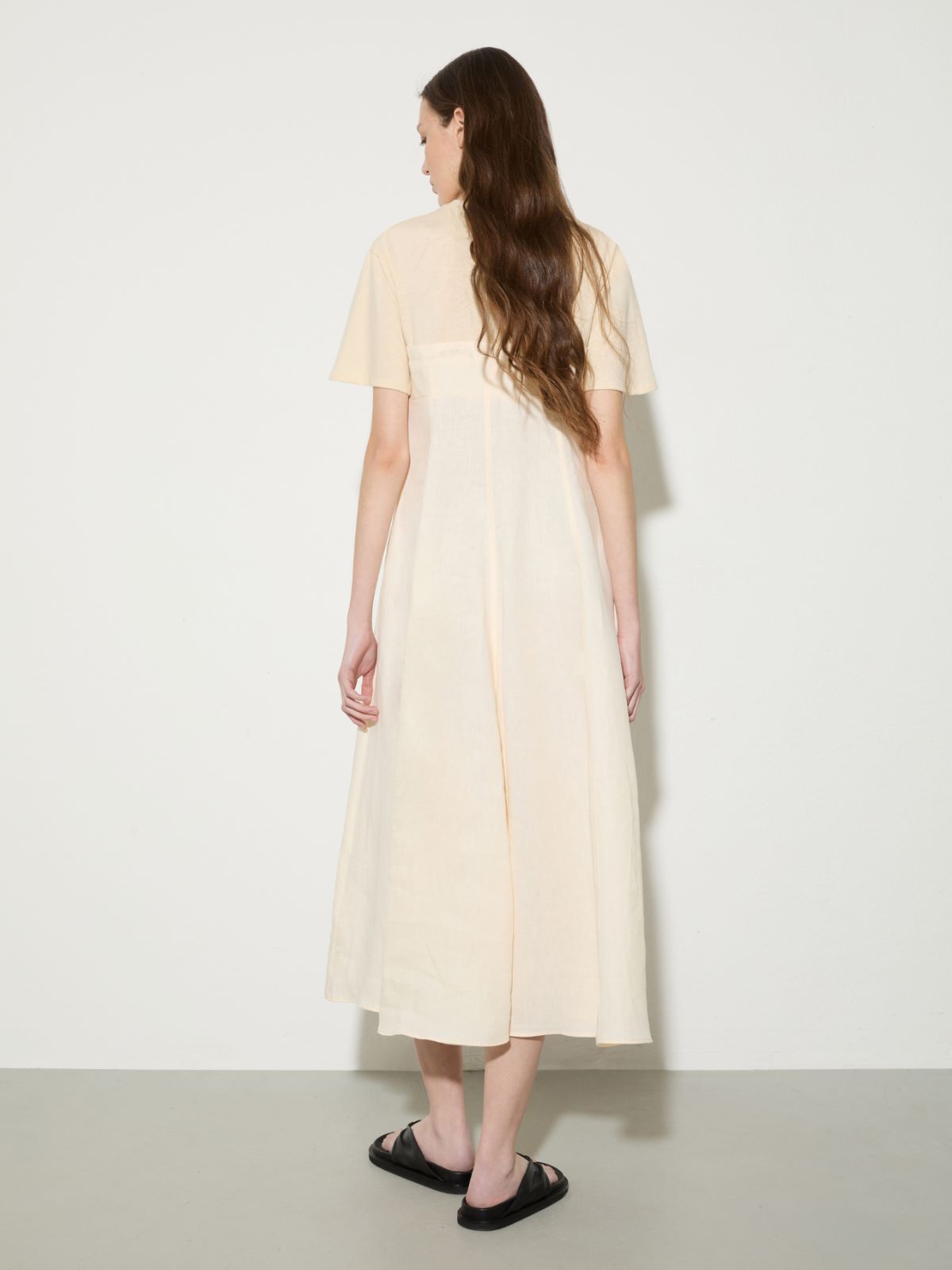 Linen and jersey midi dress - MILK - MAX&Co.