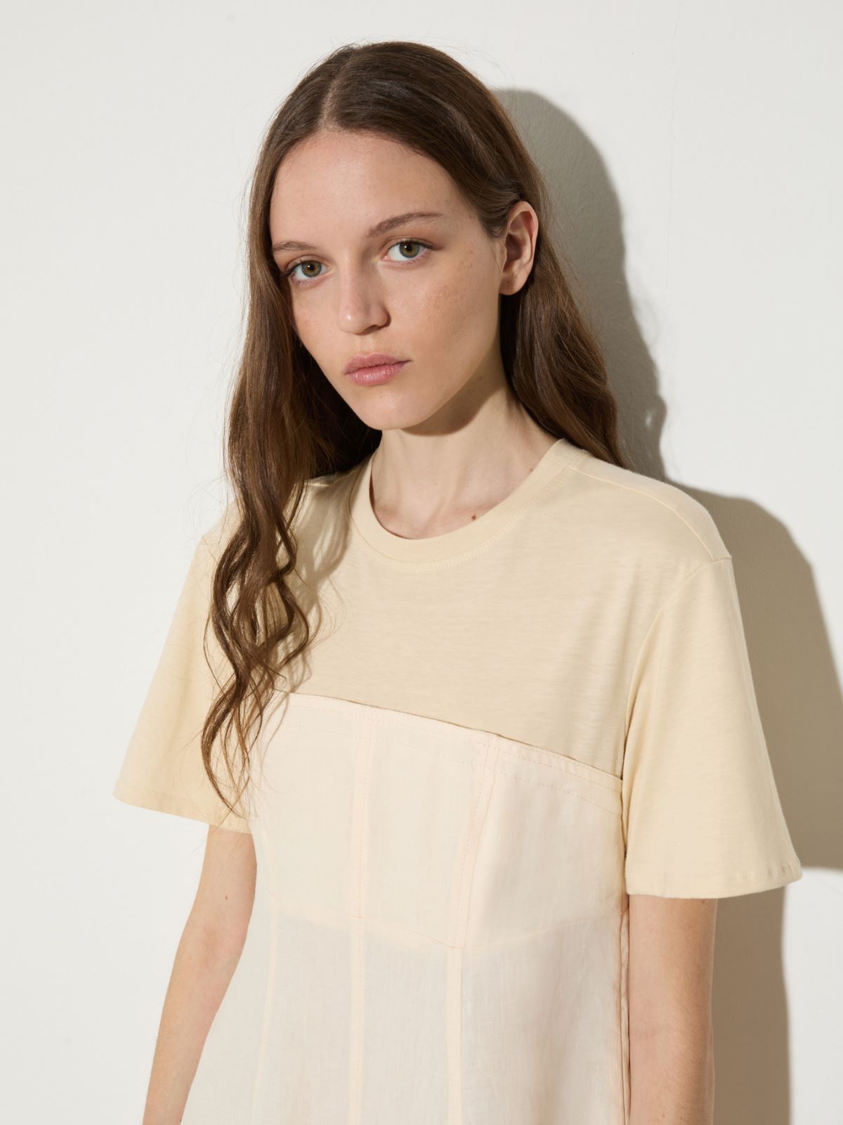 Linen and jersey midi dress - MILK - MAX&Co.