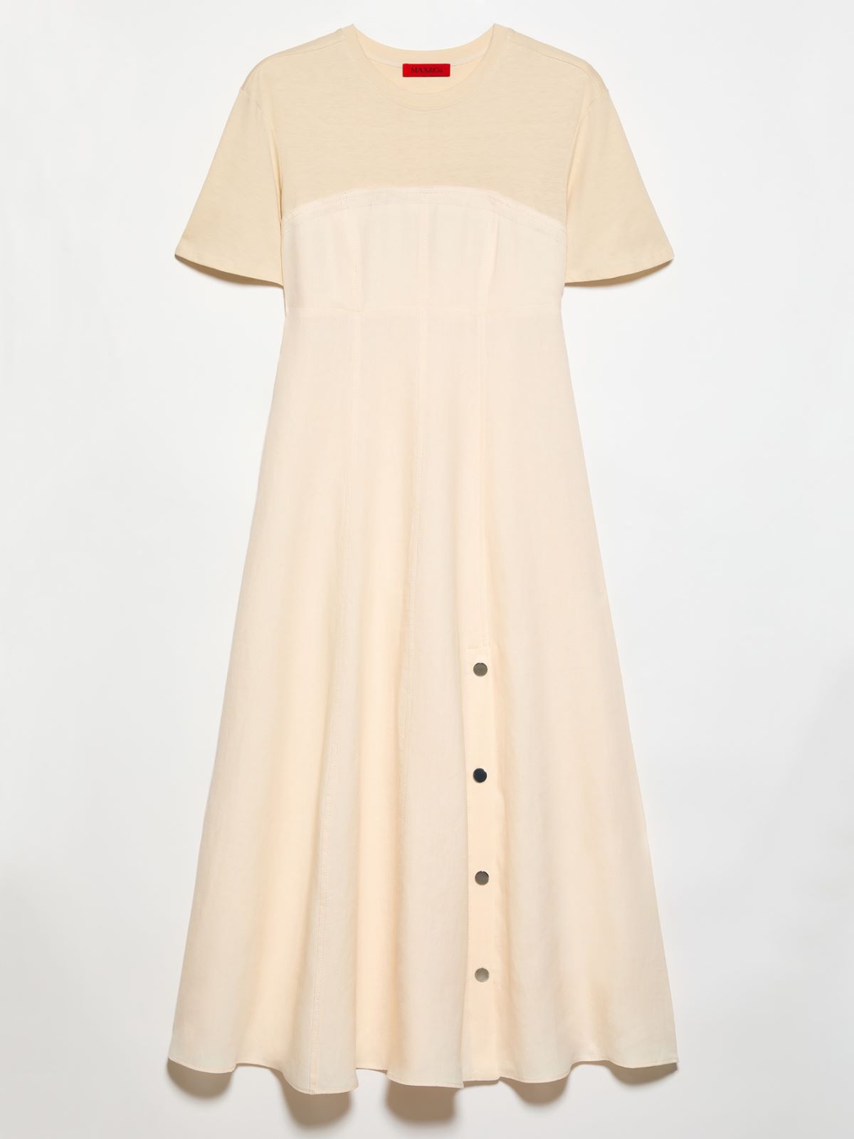 Linen and jersey midi dress - MILK - MAX&Co.