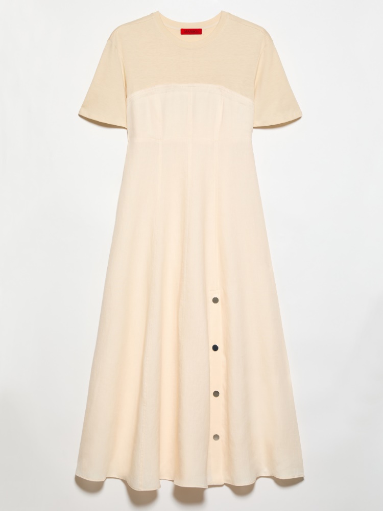 Linen and jersey midi dress - MAX&Co. - 6