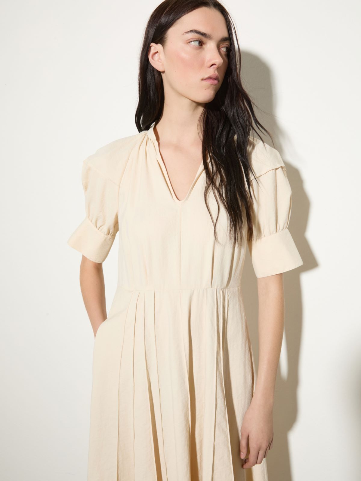 Robe fit & flare en nylon fluide - LAIT - MAX&Co.
