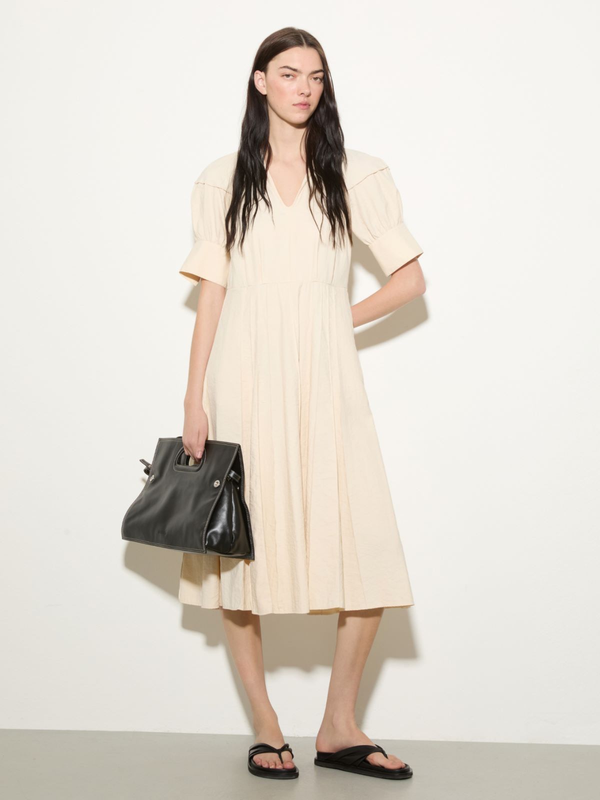 Robe fit & flare en nylon fluide - LAIT - MAX&Co.