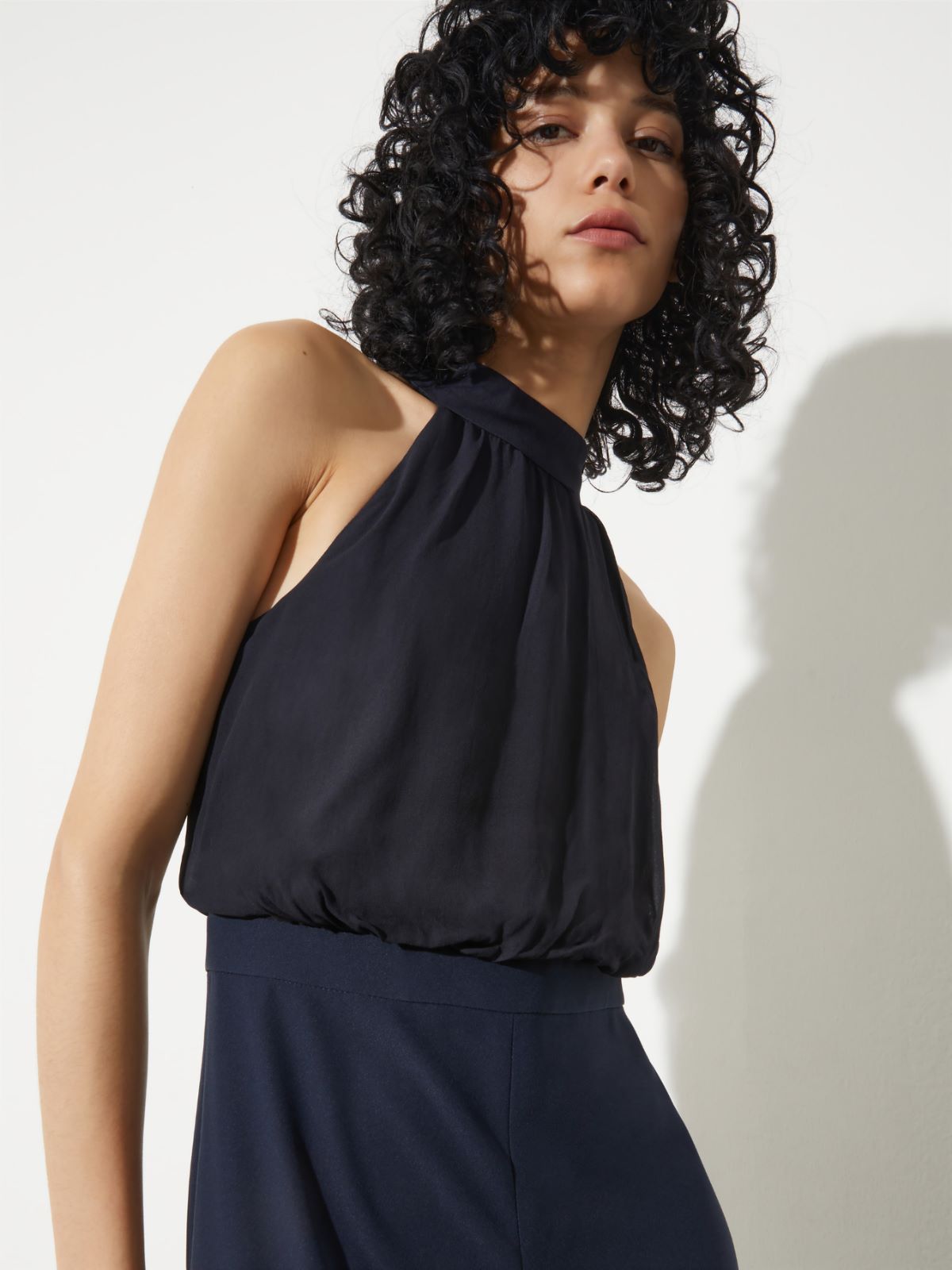 Jumpsuit in envers satin and georgette - ULTRAMARINE - MAX&Co. - 3