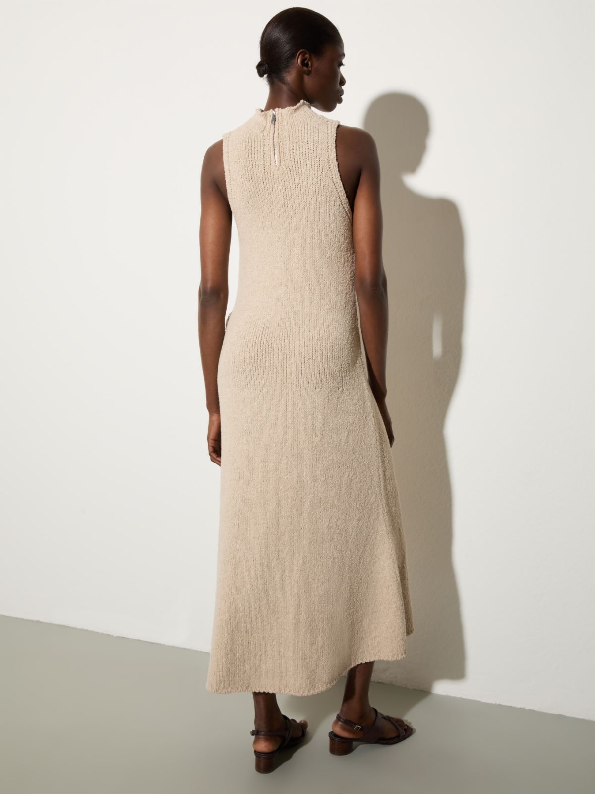 Knit midi dress with fringe, ice | MAX&Co. Knit midi dress with fringe - ICE - MAX&Co. - 2