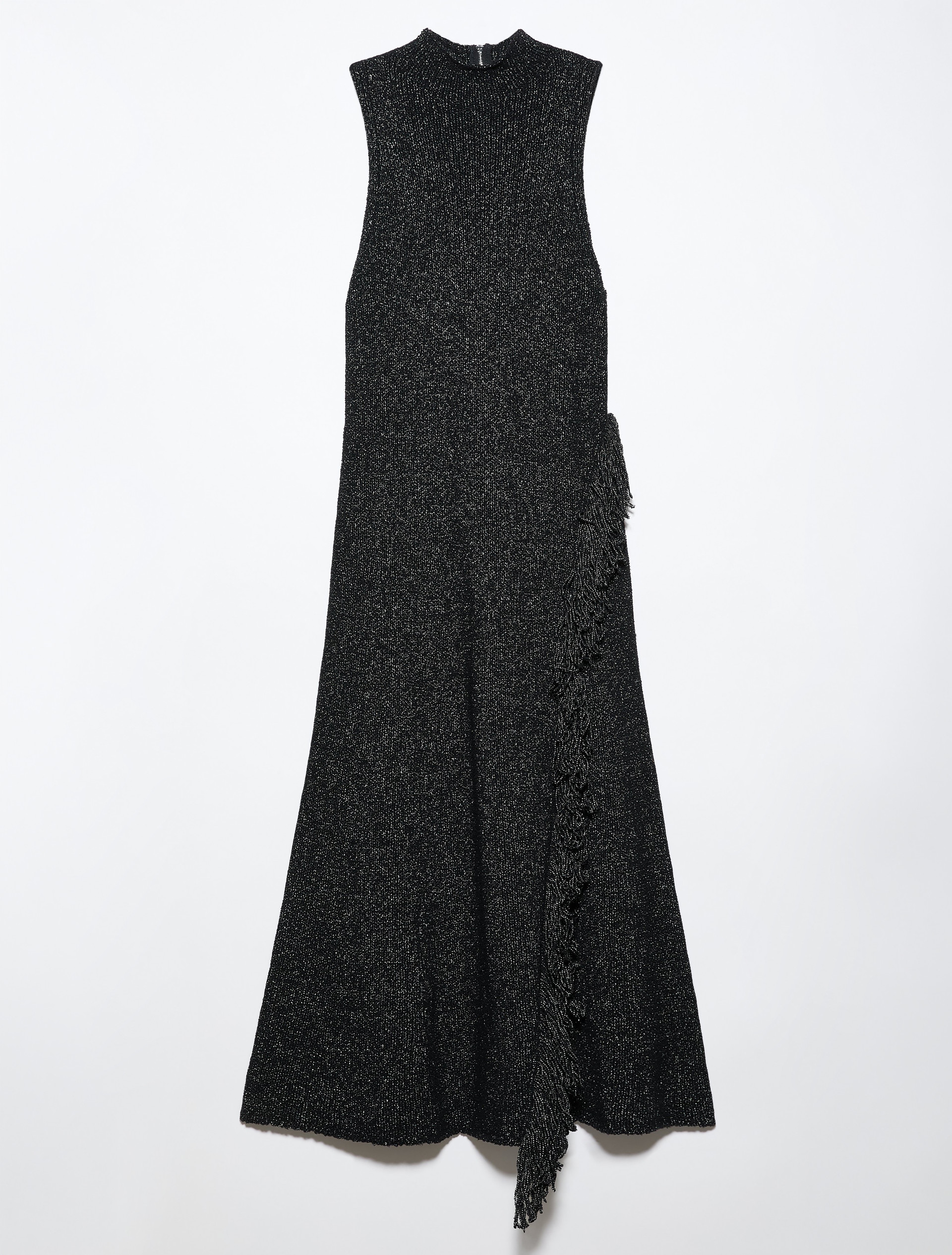 Midi-Strickkleid mit Fransen - SCHWARZ - MAX&Co.