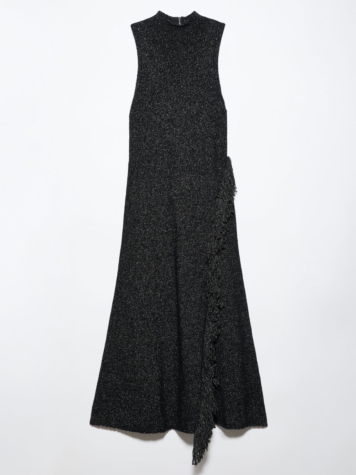 Midi-Strickkleid mit Fransen - SCHWARZ - MAX&Co.