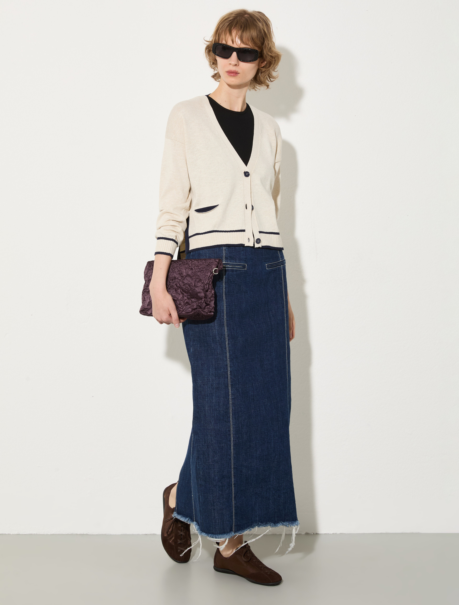 Mouliné yarn cardigan - BEIGE - MAX&Co. - 4