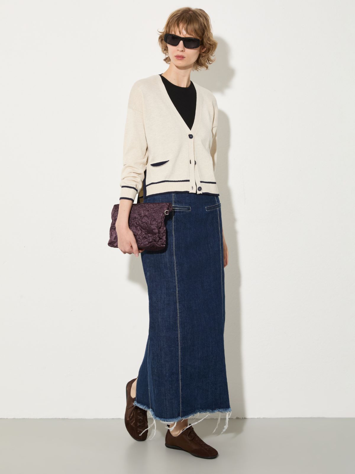 Mouliné yarn cardigan - BEIGE - MAX&Co. - 4