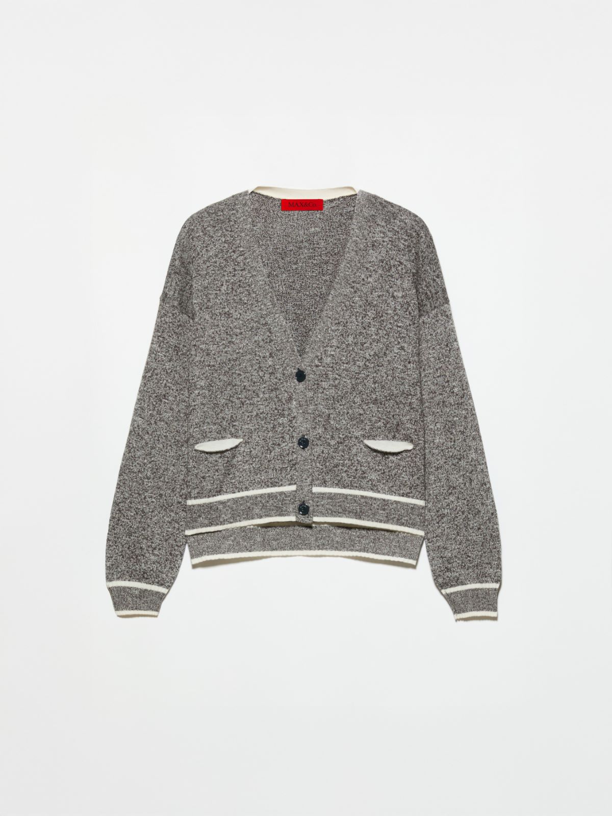 Mouliné yarn cardigan - BLACK - MAX&Co. - 5