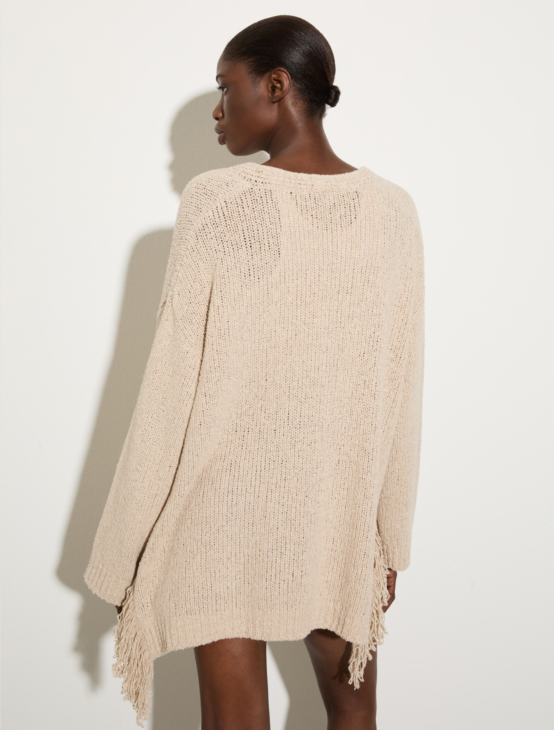 Bouclé cardigan with fringes, ice | MAX&Co. Bouclé cardigan with fringes - ICE - MAX&Co. - 2